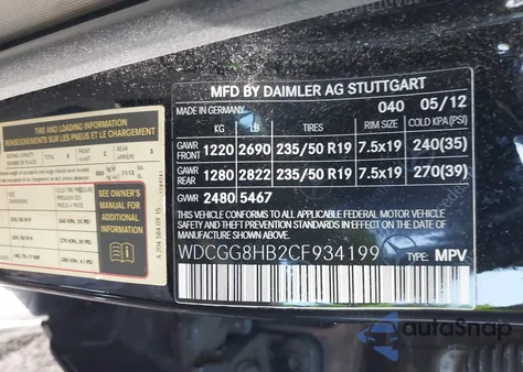 2012 Mercedes-Benz Glk 350 4Matic z USA, uszkodzony, nr VIN WDCGG8HB2CF934199